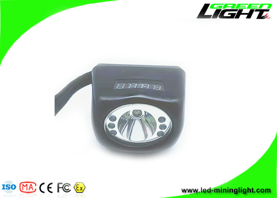 IP68 minero Headlamp Rechargeable 221lum de la pantalla de la prenda impermeable 8000lux Digitaces 15 horas de largo laborables hora