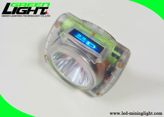 ABS transparente impermeable de la lámpara IP67 del casquillo de los mineros del compacto 15000lux LED con la exhibición de OLED