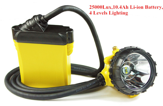Los mineros impermeables 10.4AH se encienden, 25000 Lux Strong Brightness Miners Lamp 