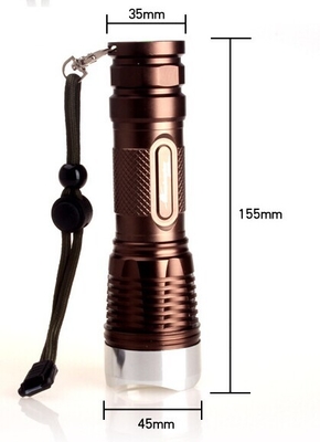 Prenda impermeable de la antorcha de la linterna de LED de Mini CREE vivienda de la aleación de aluminio de 1100 lúmenes
