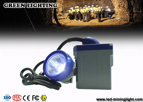 linterna llevada recargable de los mineros de cobre amarillo de la batería 6.6Ah con el bisel azul 10000lux LED principal de la PC