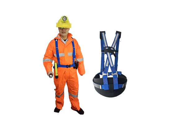 Cinturón de seguridad minero ajustable de material poliéster con correas para los hombros y soporte lumbar para minería