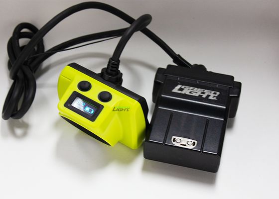 4.07W 14Ah luz de minería LED cableada IP68 resistente al agua 25000lux resistente a impactos lámpara de tapa de minería con pantalla OLED para la mina de oro de carbón