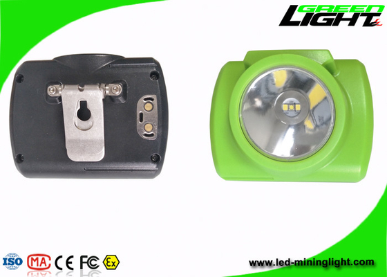 Luz sin cuerda de la lámpara de casquillo LED del faro 6.4Ah del color verde 15000lux de la capacidad recargable de la batería SOS para la seguridad de los mineros