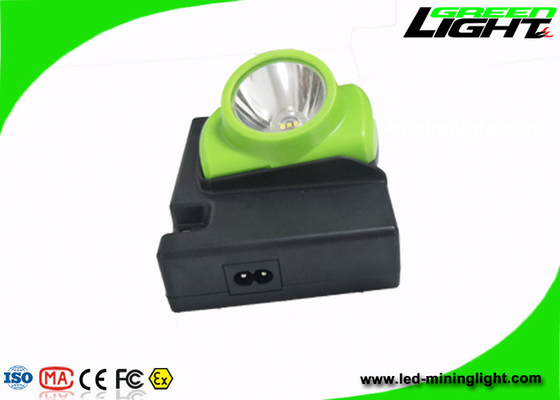 Luz sin cuerda de la lámpara de casquillo LED del faro 6.4Ah del color verde 15000lux de la capacidad recargable de la batería SOS para la seguridad de los mineros