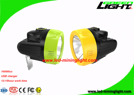 Peso ligero 10000 Lux Economic Coal Mining Headlamp con el haz alto-bajo del cargador USB