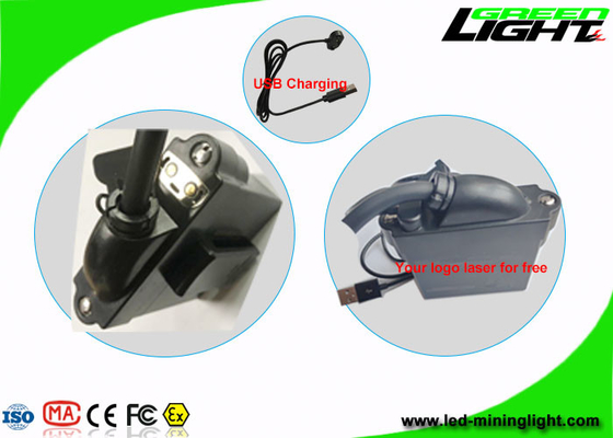 El casquillo minero de la seguridad enciende el haz alto-bajo 10000lux con la indicación de la carga por USB del cable