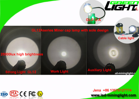 Alto brillo 25000 Lux Miners Helmet Light con la función amonestadora de la energía baja el SOS