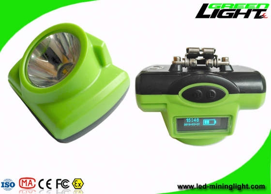 carga por USB impermeable minera sin cuerda de las lámparas de casquillo de 13000lux LED IP68 con la pantalla de OLED