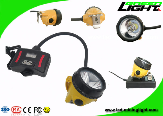 luz larga impermeable Semi-atada ligera del faro 15000Lux 1.7W de la explotación minera de la lámpara de casquillo 392g IP68 LED ignífuga