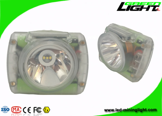 Material de la PC de la luz IP68 13000lux del casco de mineros de la carga por USB con la pantalla de OLED