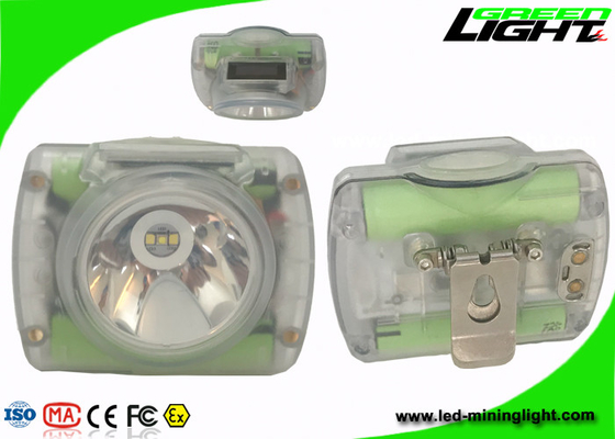 Material de la PC de la luz IP68 13000lux del casco de mineros de la carga por USB con la pantalla de OLED