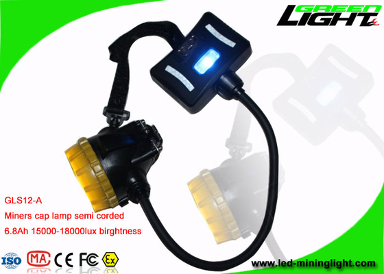 Minero de carbón semi atado Hard Hat Light 6.8Ah Li - Ion Battery With 2 luces de respaldo de SMD