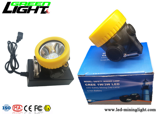 Capacidad tamaño pequeño ligera de la batería de la lámpara de casquillo de los mineros del LED 5000lux 2.2Ah
