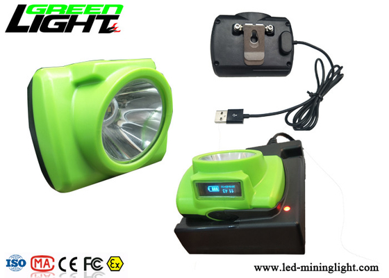 Carga rápida de la ayuda USB de la lámpara de casquillo de los mineros del ABS/de la PC LED 13000lux con la pantalla de OLED