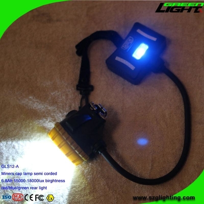 poder más elevado 1.7W Ip68 de las luces del casquillo de la explotación minera de la batería de 6.8Ah Panasonic para los cascos