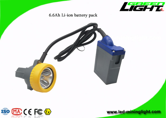 6.6Ah 1.67W 1000cycles llevó la lámpara de casquillo minera 15000lux