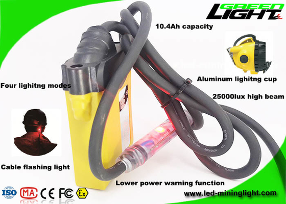los mineros de 10.4Ah 25000lux llevaron la taza de aluminio MSHA del cable atado ligero
