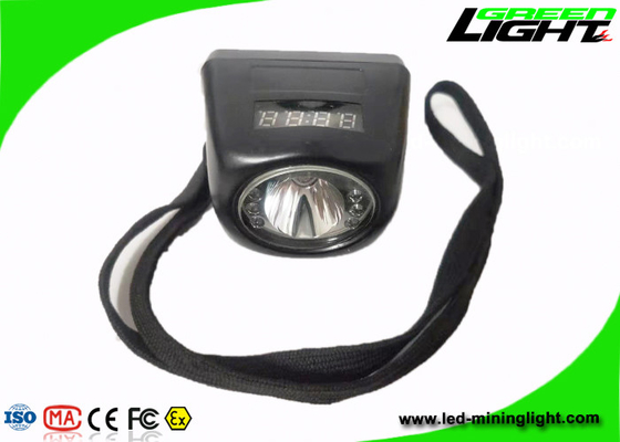 Minero de pantalla digital a prueba de agua Lámpara de tapa inalámbrica Botón de silicona de 4000 lux con cuerda de seguridad ABS PC