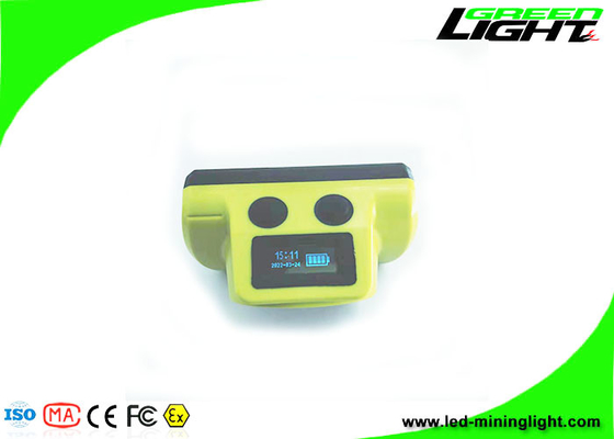 Pantalla OLED 18000 Lux LED Mining Cap Lights A prueba de explosiones 6.8Ah Linterna recargable inalámbrica para mineros