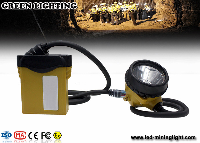 3.7V luces recargables del casquillo de los mineros del batería li-ion 25000lux con el indicador LED del cable