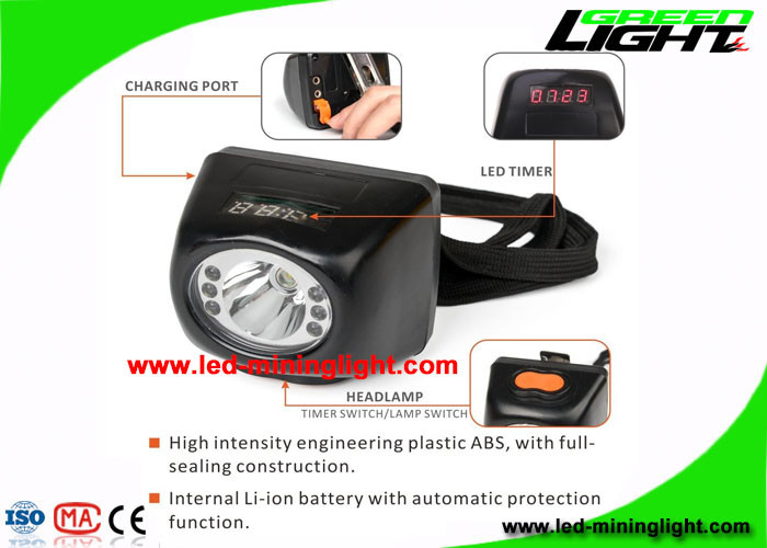 Faro llevado recargable negro sin cuerda de lámpara de casquillo para la abertura minera Pit Hunting Fishing