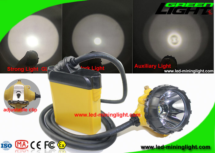 advertencia alta-baja de la energía baja de Cree With Cable SOS del haz de la luz del casco de mineros 10.4Ah