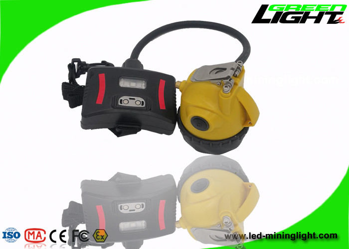 luz larga impermeable Semi-atada ligera del faro 15000Lux 1.7W de la explotación minera de la lámpara de casquillo 392g IP68 LED ignífuga