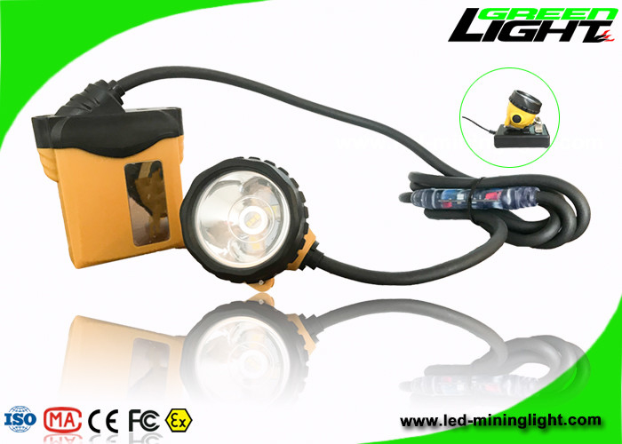 El casco minero impermeable IP68 llevó los ciclos 1200 de la batería del brillo de las luces 3.7V 25000lux
