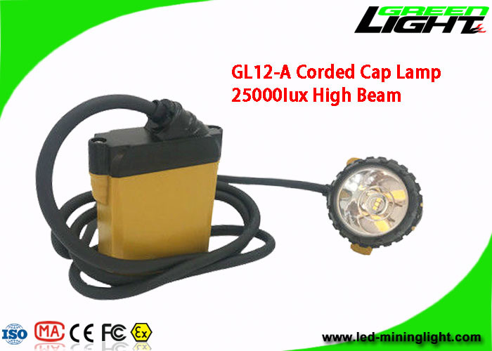 Luz larga carbonífera del casco 10.4AH IP68 25000lux de las luces del casquillo con el cargador 2A